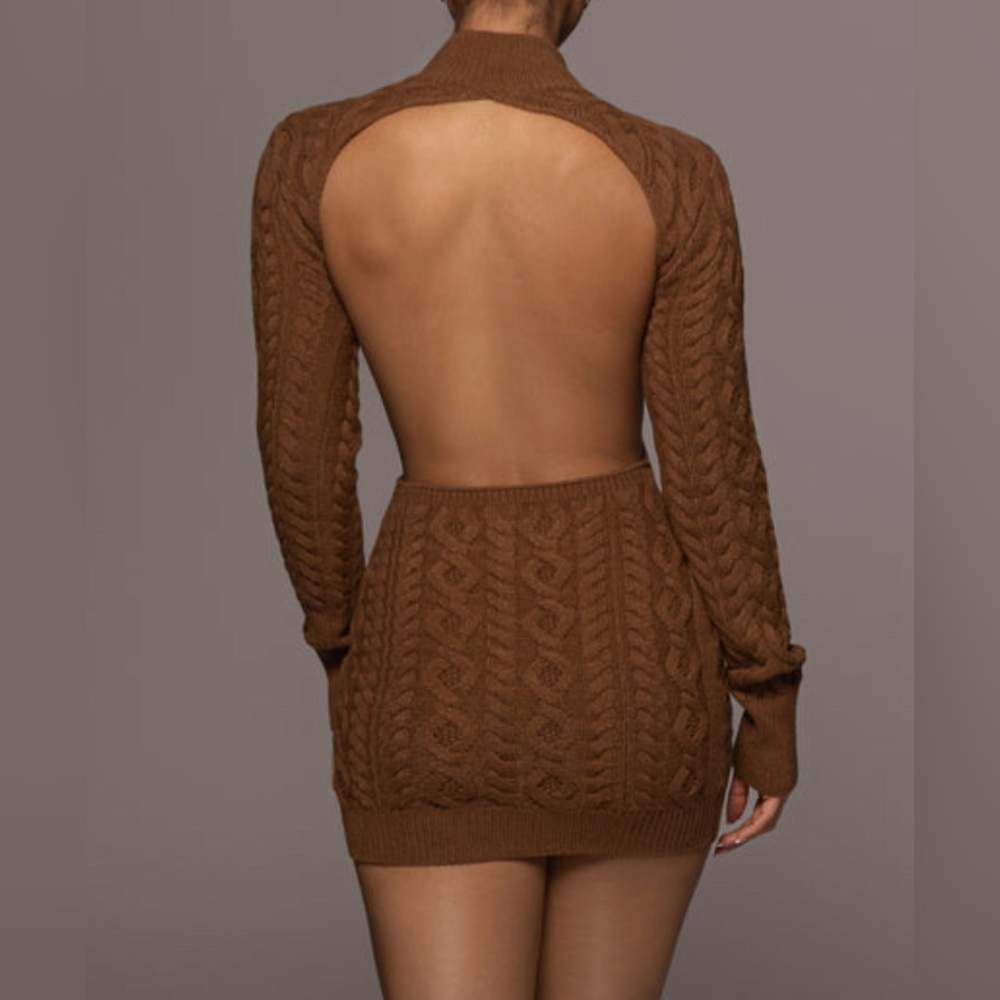 JLUXLABEL Brown Long Sleeve Dress - Picture 2 of 4